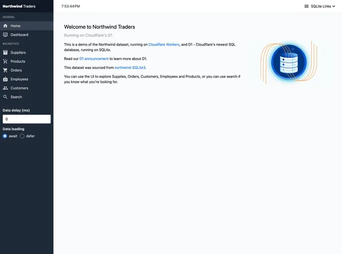 screenshot of Remix D1 Northwind