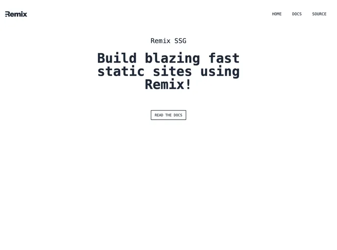 screenshot of Remix Ssg