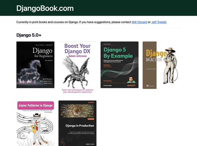 screenshot of Djangobook.com