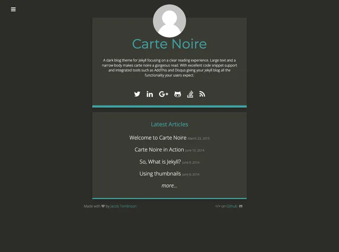 screenshot of Carte Noire