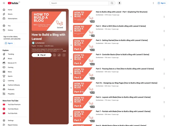 screenshot of Laravel Blog Tutorial