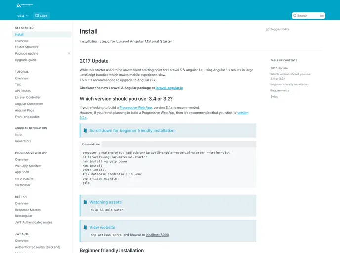 screenshot of Laravel5 Angular Material Starter