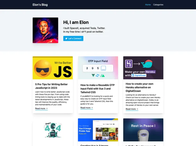 screenshot of Nuxt3 Wp Blog