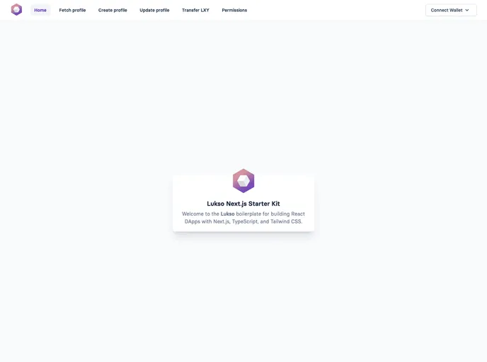 screenshot of Lukso Nextjs Starter Kit