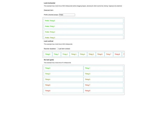 screenshot of React Reorder