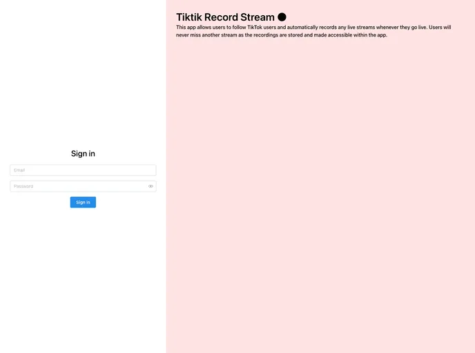 screenshot of Tiktok Stream Recording
