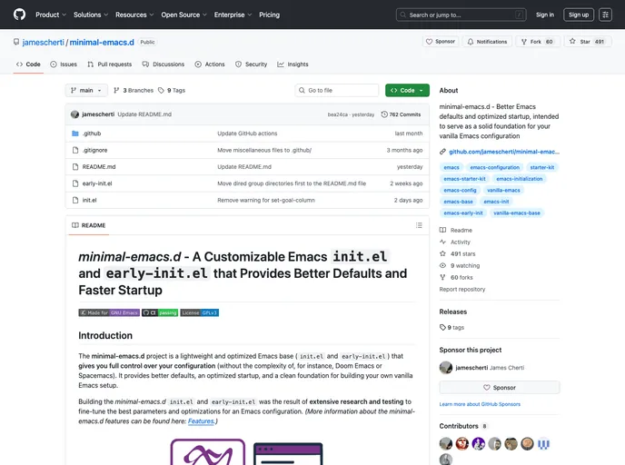 screenshot of Minimal Emacs.d