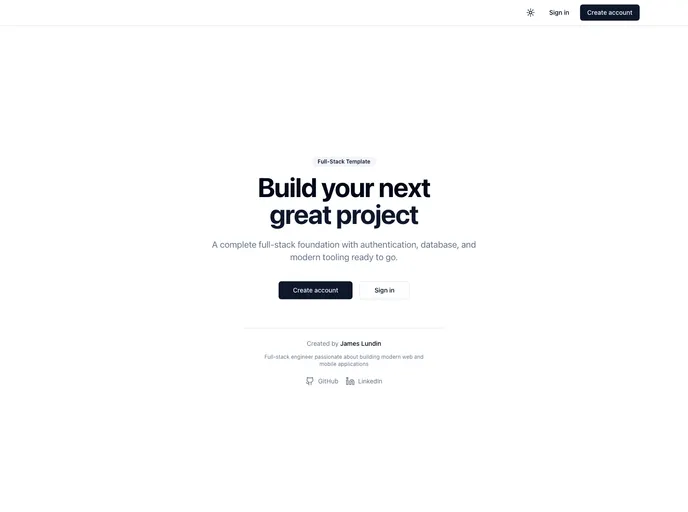 Full Stack Web And Mobile Template screenshot