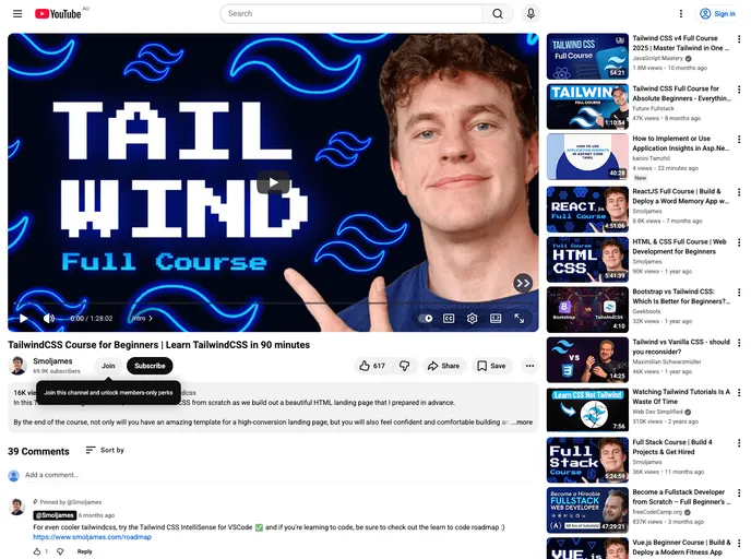 Tailwindcss Course screenshot