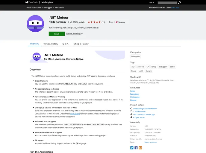 screenshot of DotNet.Meteor