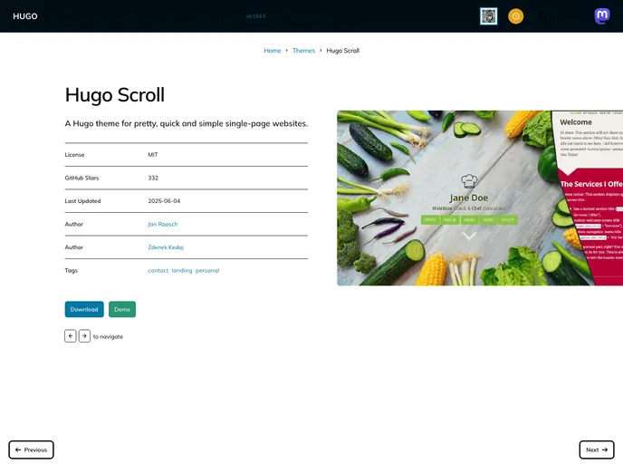 Hugo Scroll screenshot