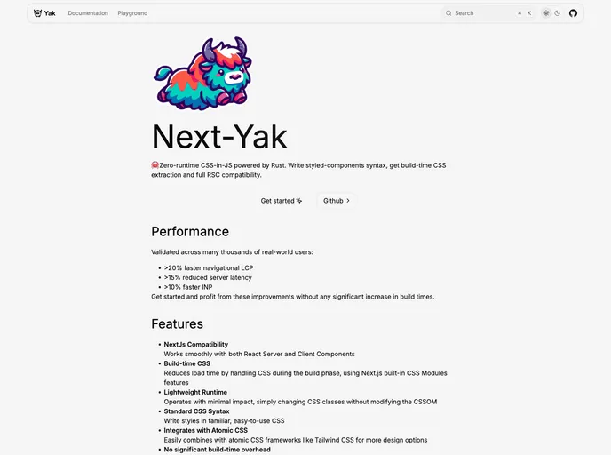 screenshot of Next Yak