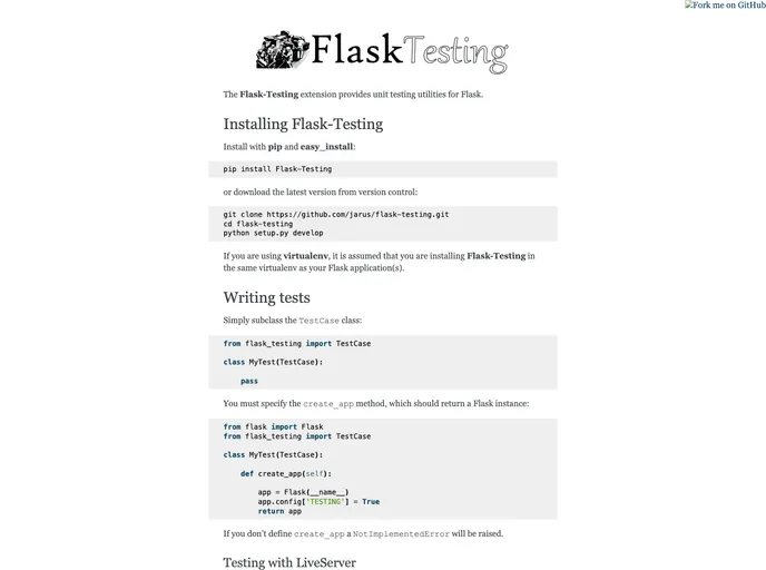screenshot of Flask Testing