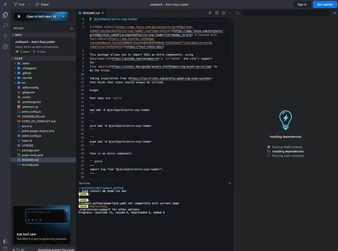 screenshot of Astro Svg Loader