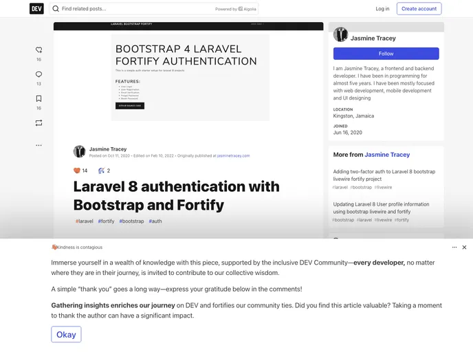 screenshot of Lara8auth