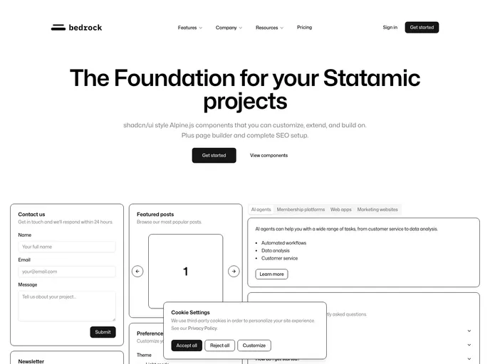 screenshot of Bedrock