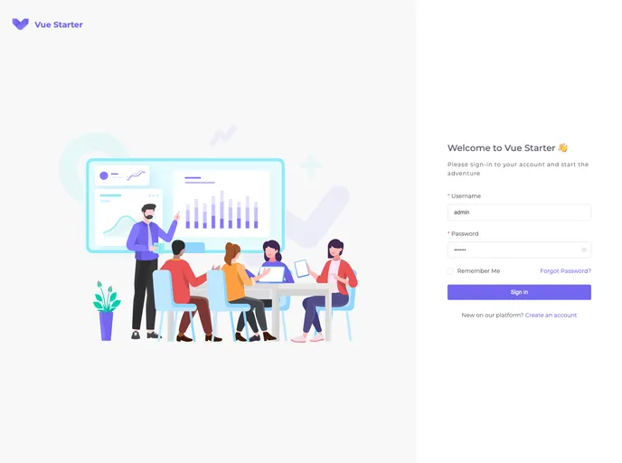 screenshot of Vue Starter