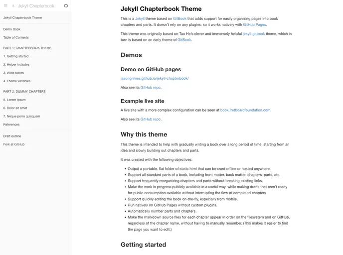 screenshot of Jekyll Chapterbook