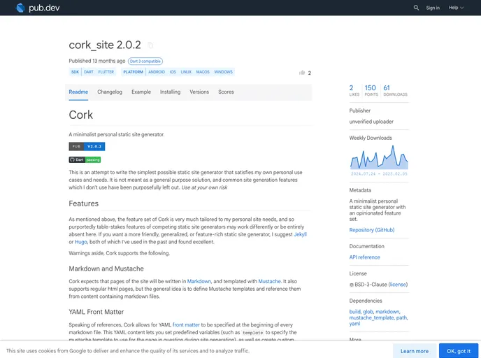 screenshot of Cork