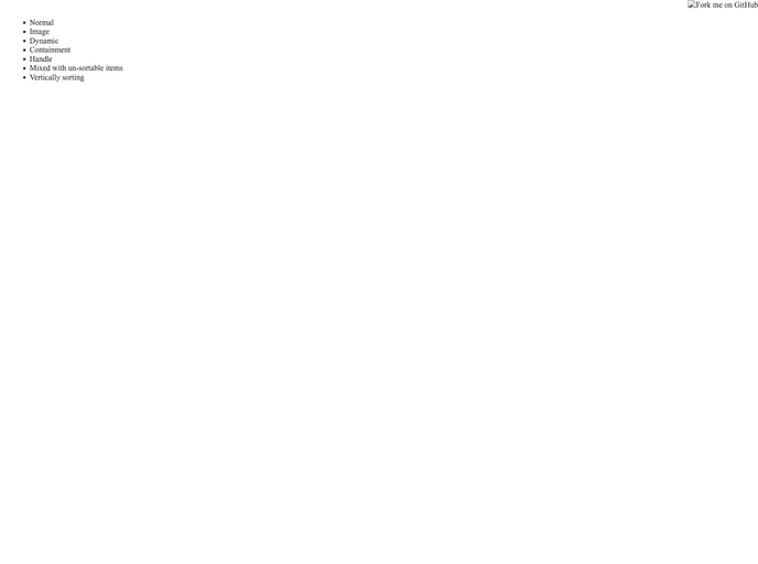 screenshot of React Anything Sortable