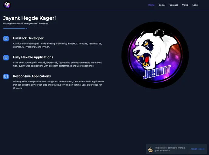 screenshot of Website