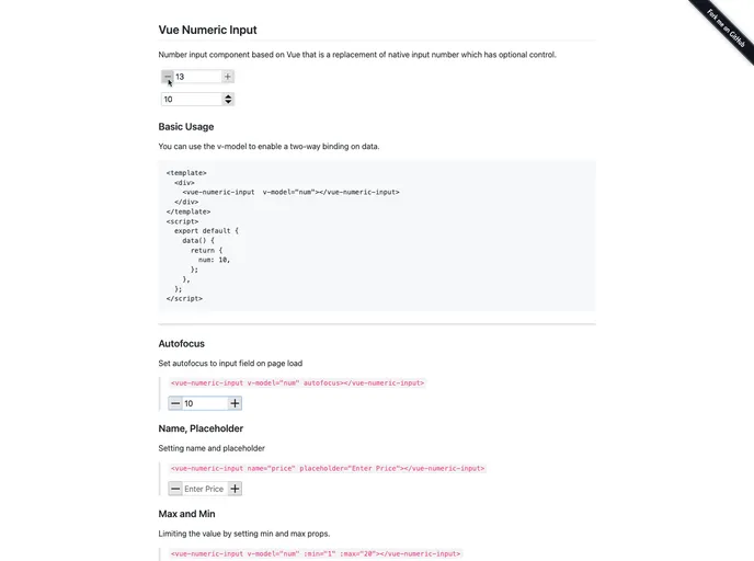 Vue Numeric Input