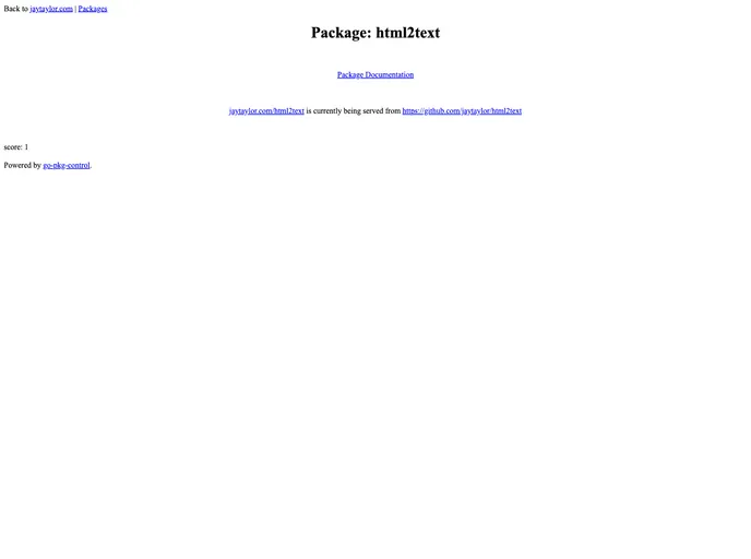 screenshot of Html2text