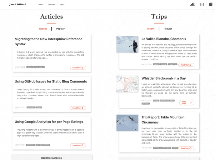 screenshot of Personal Site