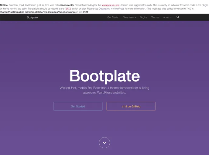 screenshot of Bootplate