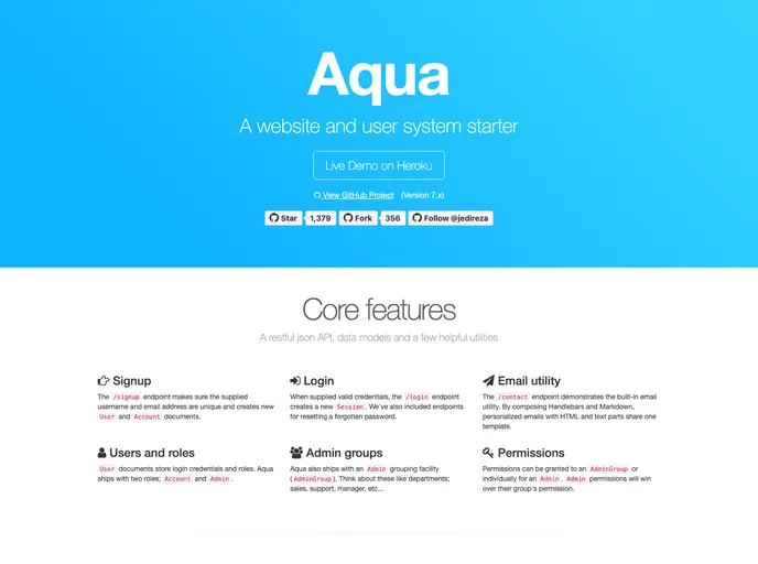 screenshot of Aqua