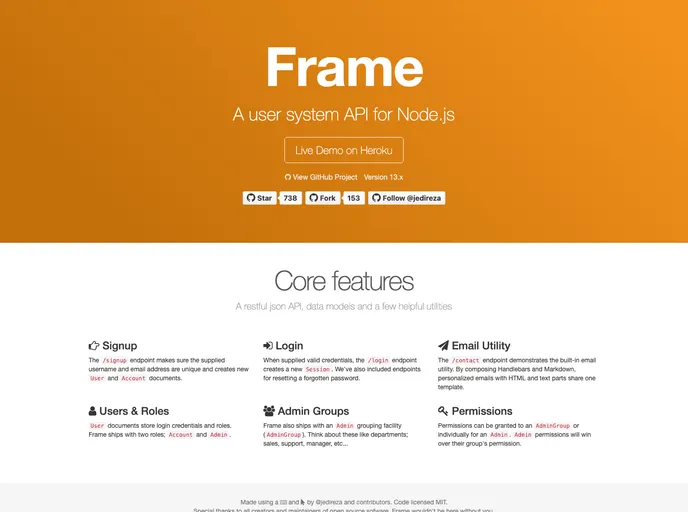 screenshot of Frame
