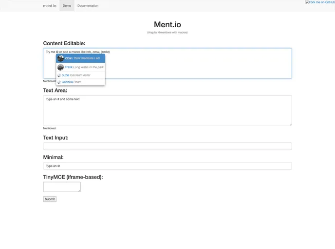 screenshot of Ment.io