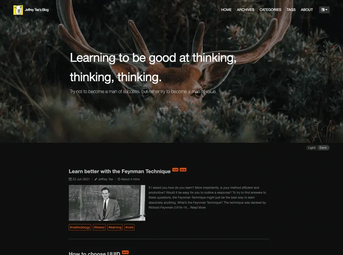 screenshot of Jekyll Jeffreytse Blog