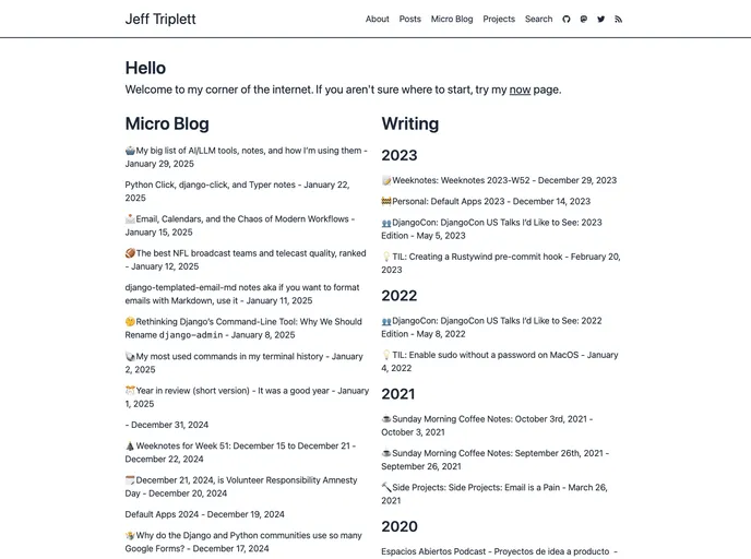 screenshot of Jefftriplett.github.io