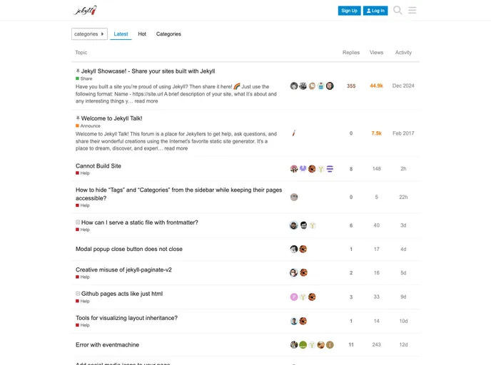 screenshot of Jekyll Help