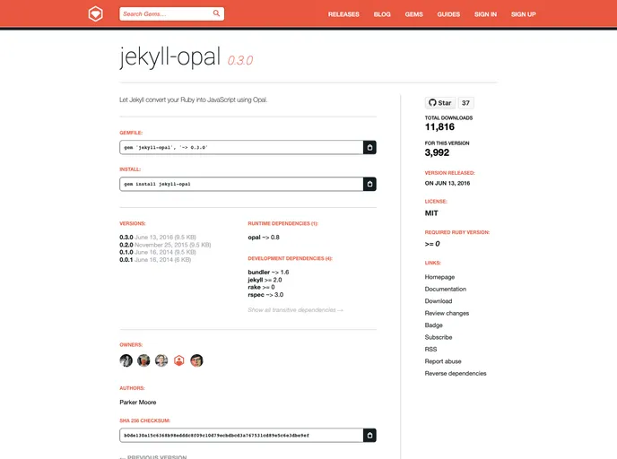 screenshot of Jekyll Opal