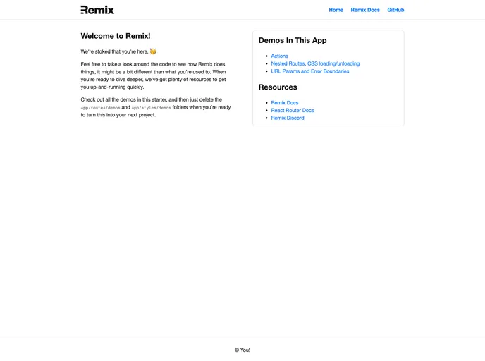 screenshot of Remix App Demo