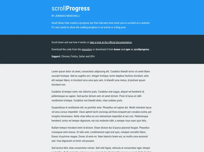 screenshot of ScrollProgress