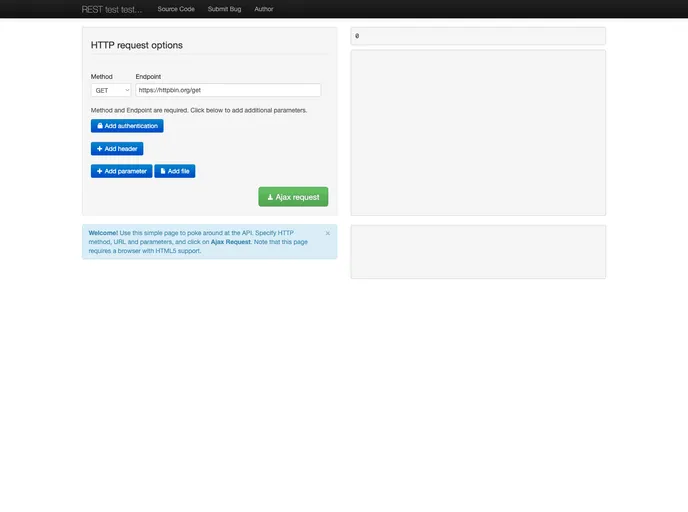 screenshot of Resttesttest