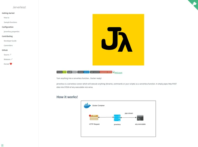 screenshot of Jerverless.github.io