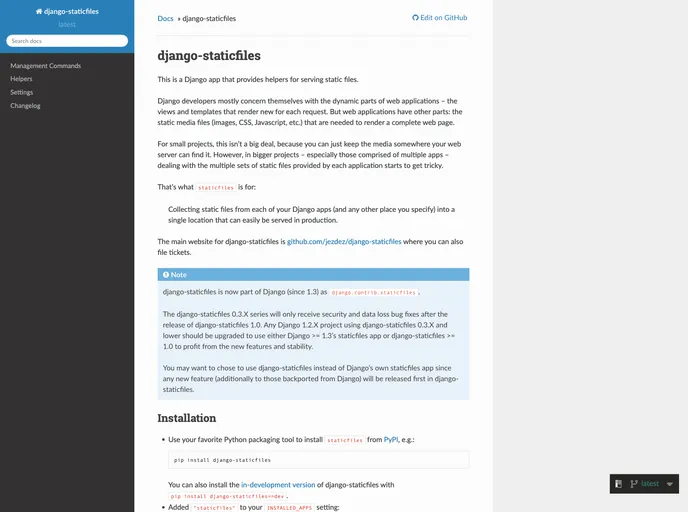screenshot of Django Staticfiles