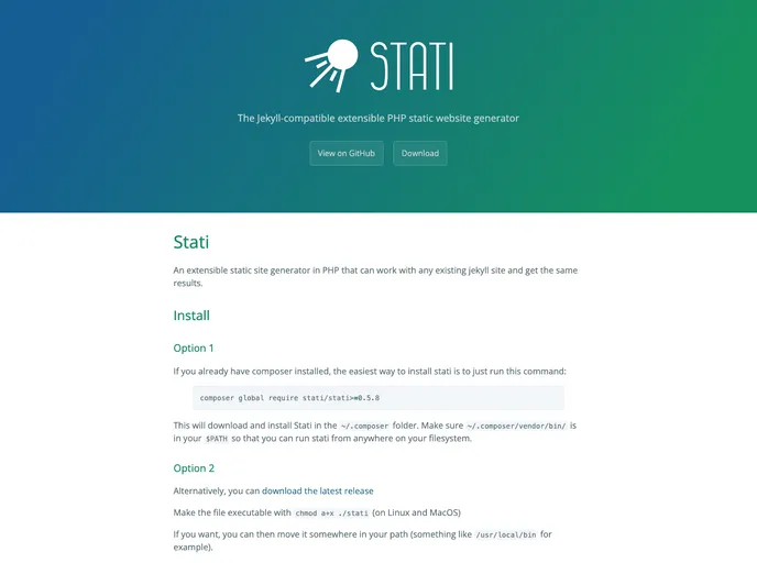 screenshot of Stati