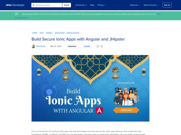 screenshot of Generator Jhipster Ionic