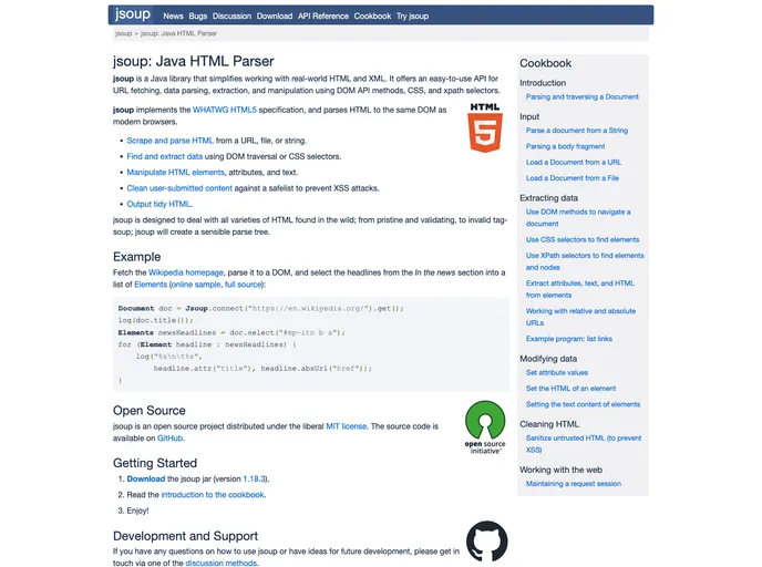 screenshot of Jsoup