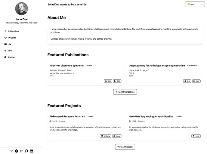 screenshot of Hexo Theme Researcher