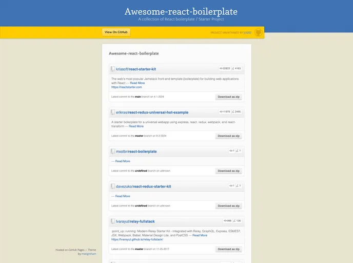 screenshot of Awesome React Boilerplate