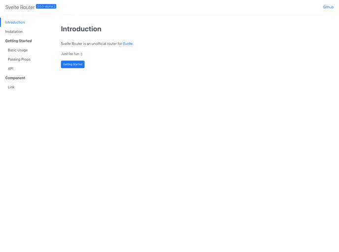 screenshot of Svelte Router