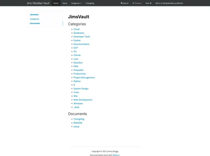 screenshot of Obsidian_published