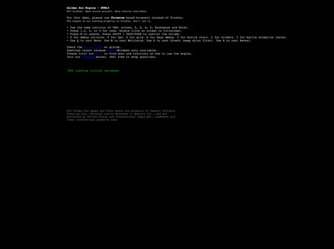 screenshot of Goldensun_html5