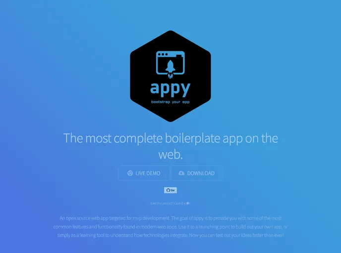 screenshot of Appy Backend